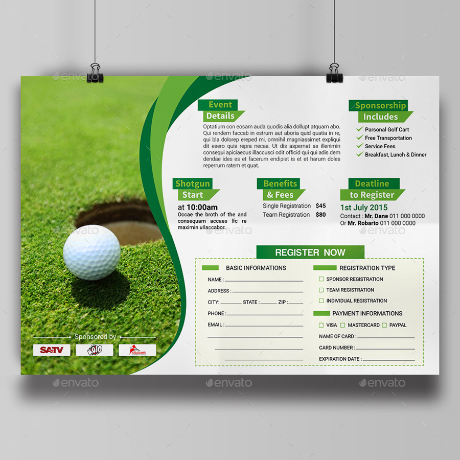 Golf Tournament Poster Template Free